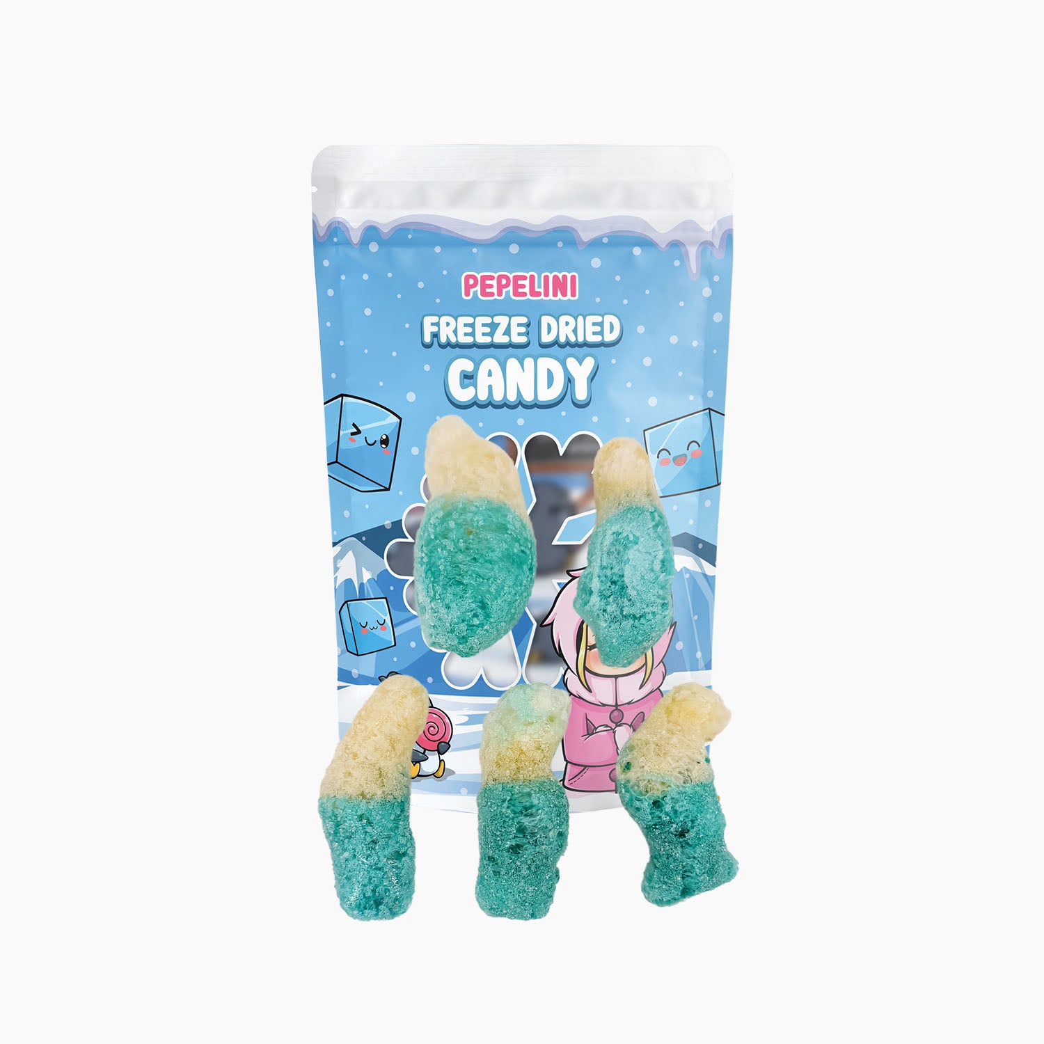 Gefriergetrocknete Blaue Himbeer-Flaschen