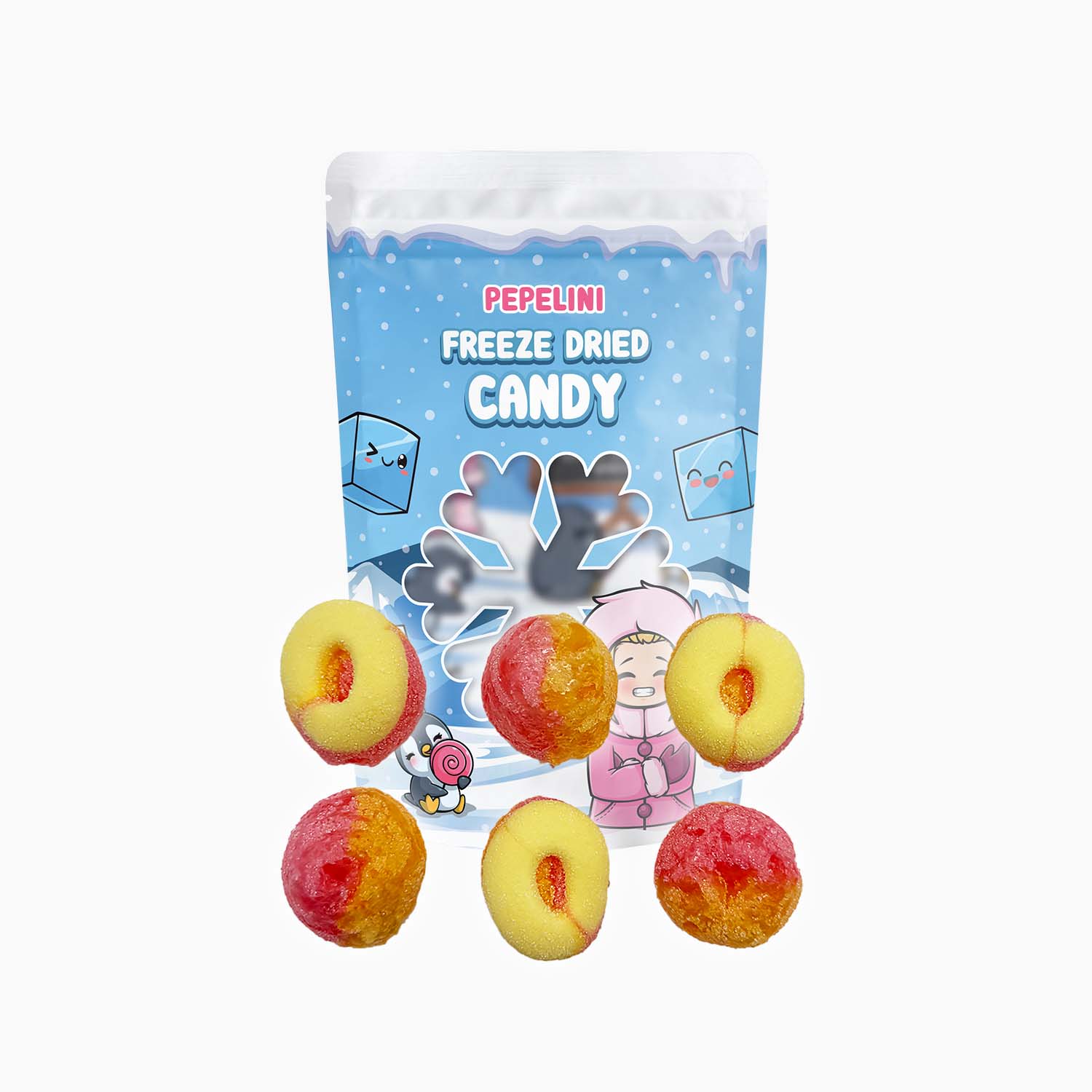 Gefriergetrocknete Mini Pfirsichringe