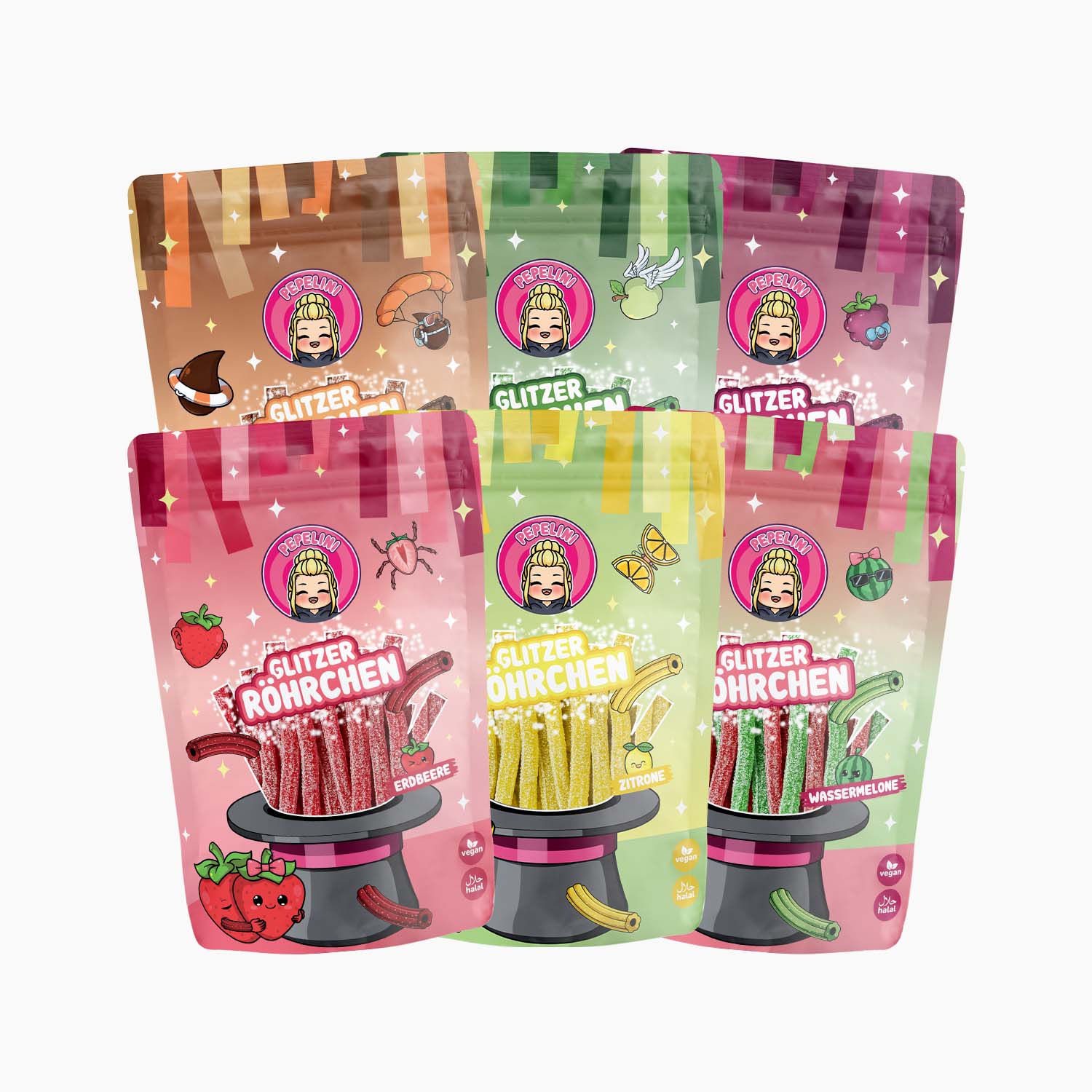 PEPELINI Glitzer Röhrchen Bundle