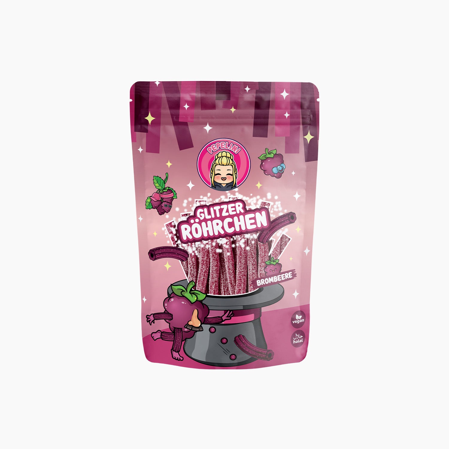 PEPELINI Glitzer Röhrchen Brombeere