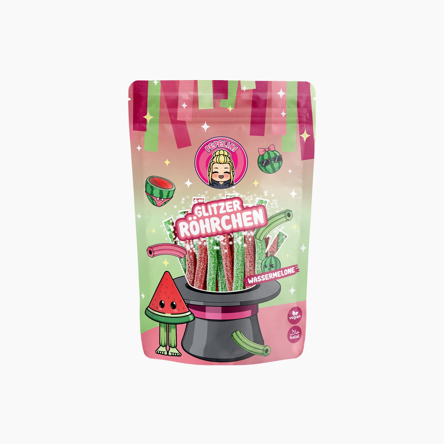 PEPELINI Glitzer Röhrchen Wassermelone