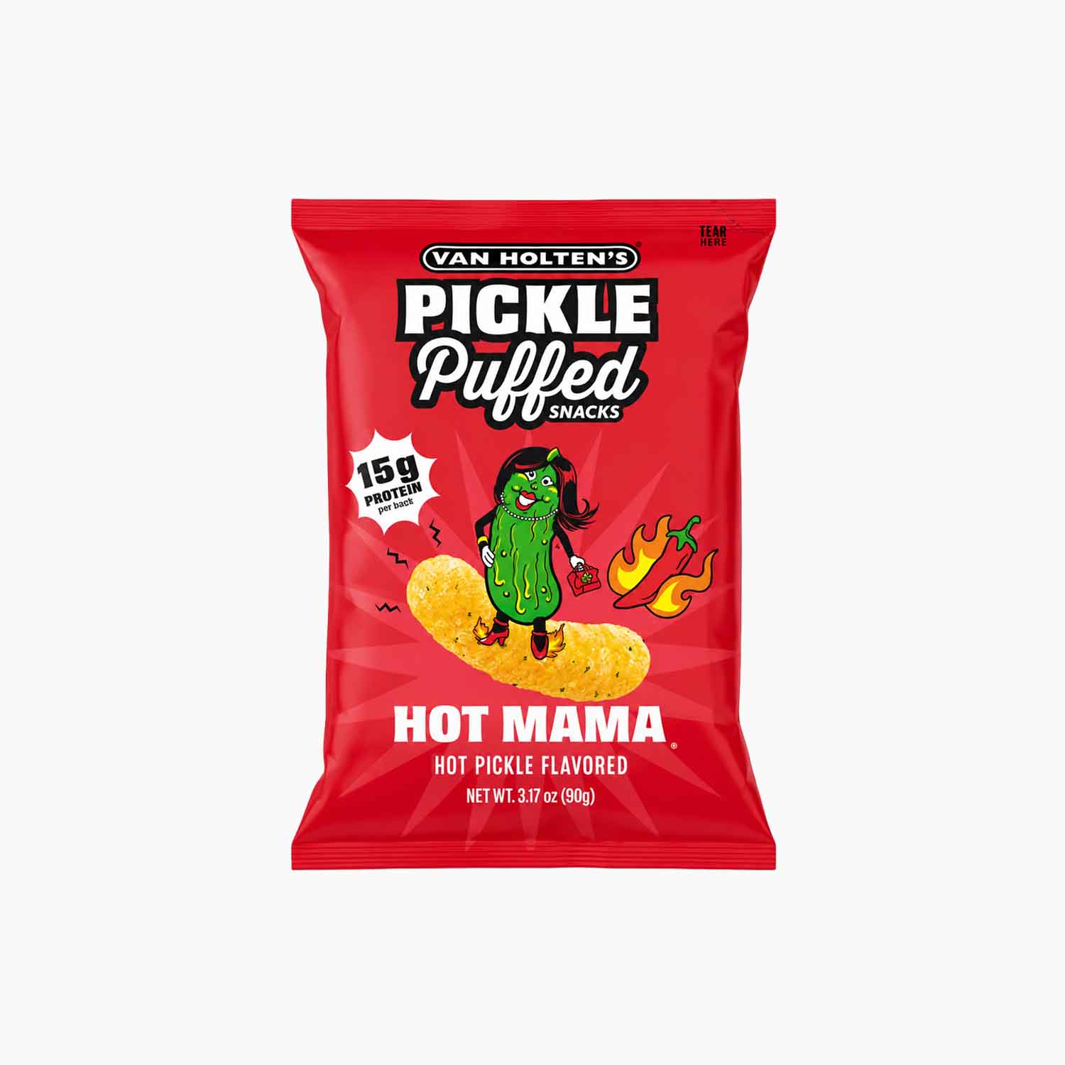 Van Holten's Pickle Puffed Snacks Hot Mama