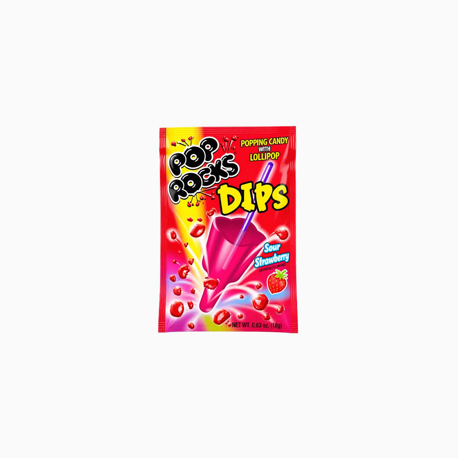 Pop Rocks Dips Sour Strawberry 18g