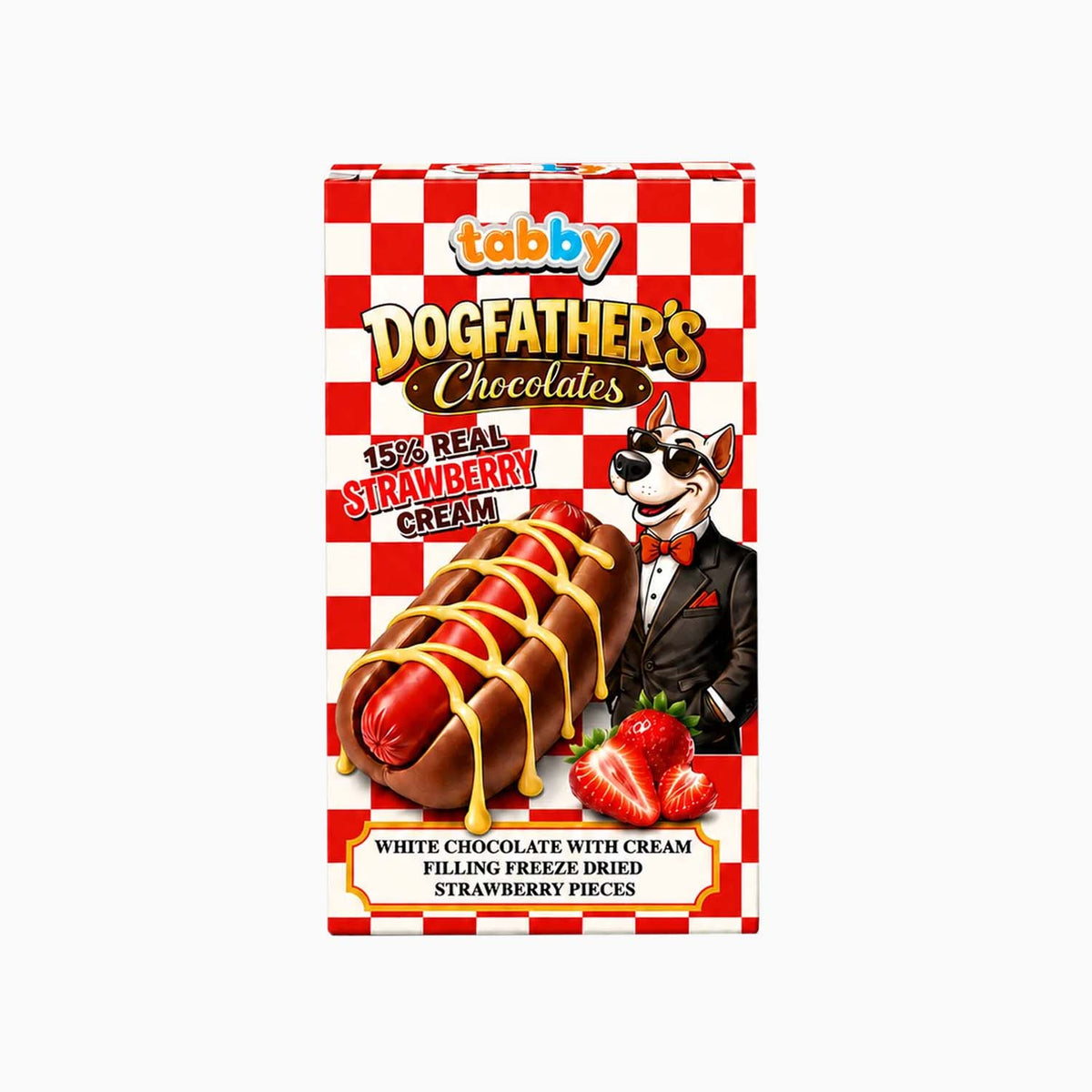 Tabby Dogfather’s Hotdog Chocolate & Strawberry 50g